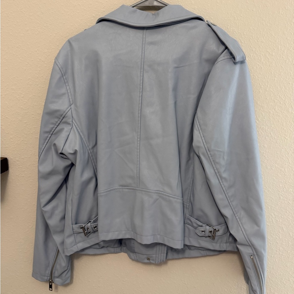 Westport Sky Blue Leather Jacket - Picture 5 of 9